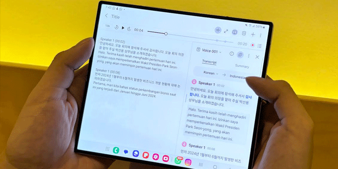 Note Assist di Galaxy Z Fold6 bisa mengubah percakapan menjadi teks secara otomatis