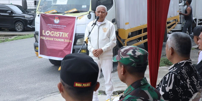 Bupati-bersama-Ketua-KPU,-Dandim-0208-Asahan-melepas-truck-pengangkut-distribusi-logistik-Pilkada-2